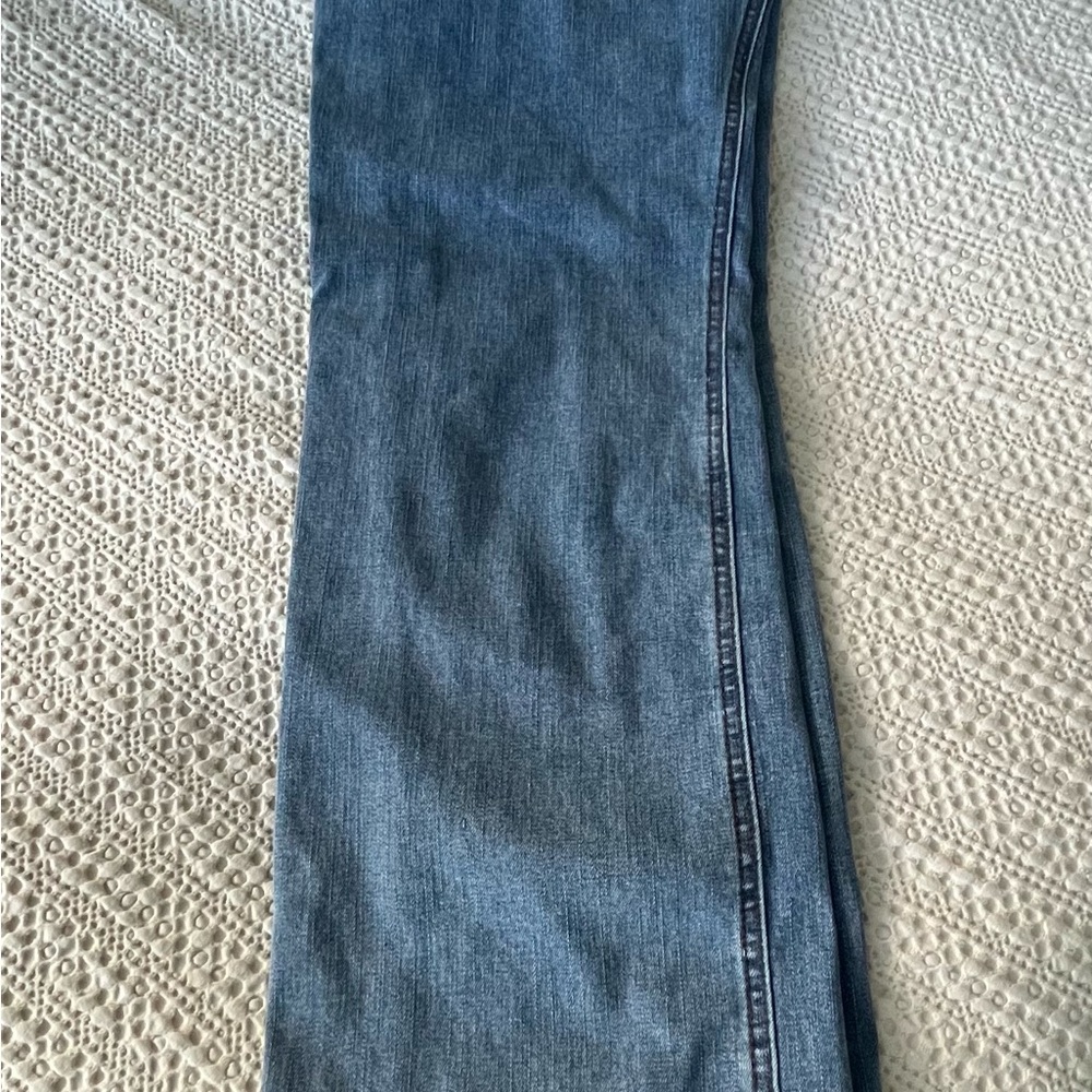Flamingals Women's Blue Jeans Size XL {EXTRA LARGE} With Brown Stiching #69171 - Picture 8 of 8